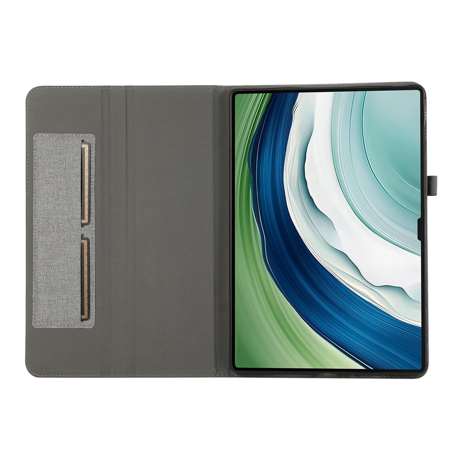 Husa tableta pentru Huawei MatePad Pro 12.2 2024, piele textila, tip capac magnetic, protectie anti-soc, pliere inteligenta, compatibila cu modelul specificat, culoare gri