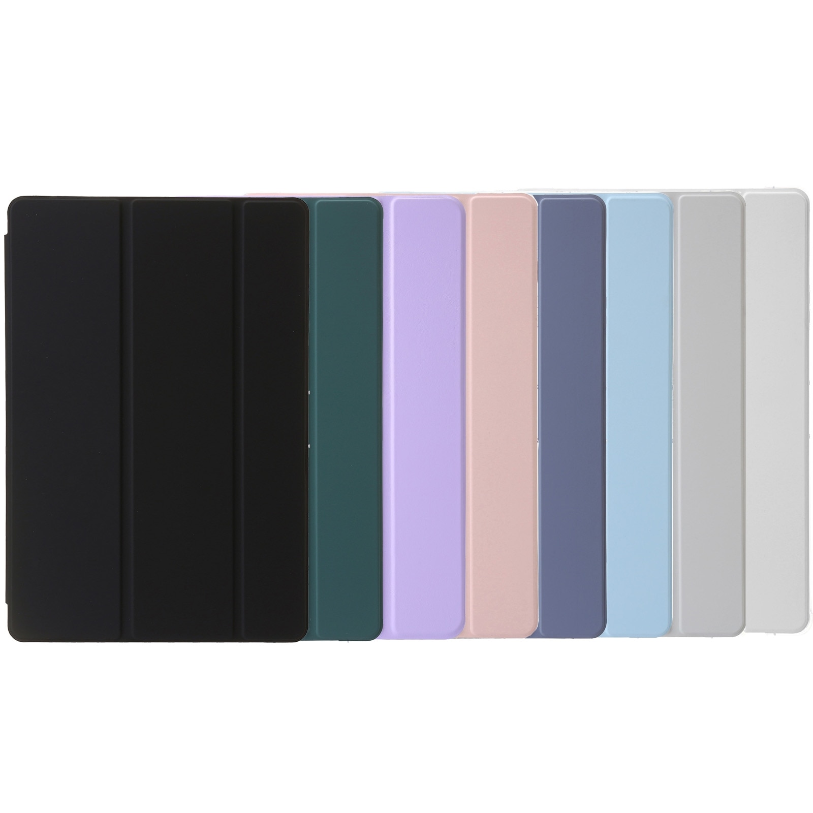 Husa tableta pentru Huawei MatePad 11.5, acril transparent, tip carte cu 3 plieri, piele, auto sleep/wake, protectie anti-zgarieturi, roz