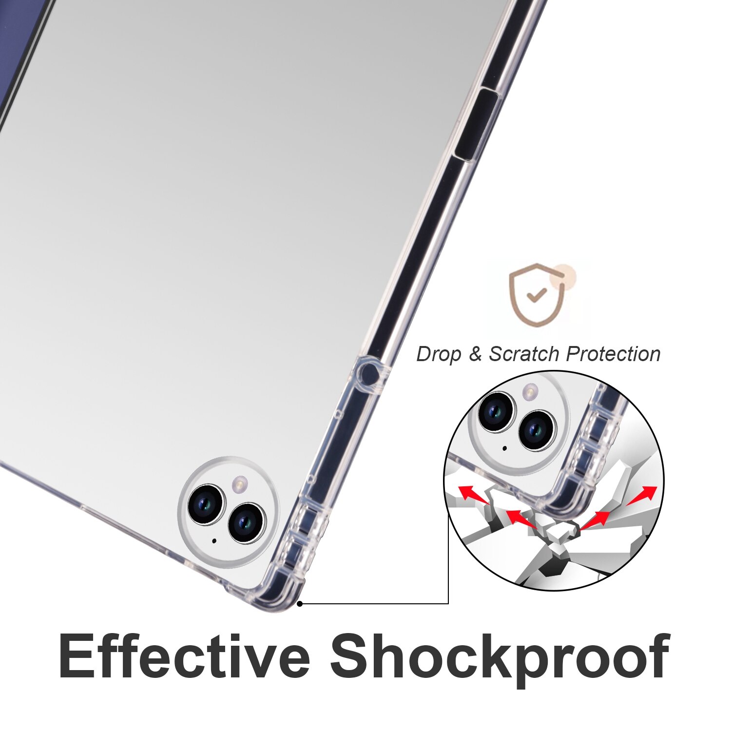Husa tableta pentru Huawei MatePad Pro 13.2 2023, piele transparenta TPU, pliere tripla, smart, culoare albastru inchis