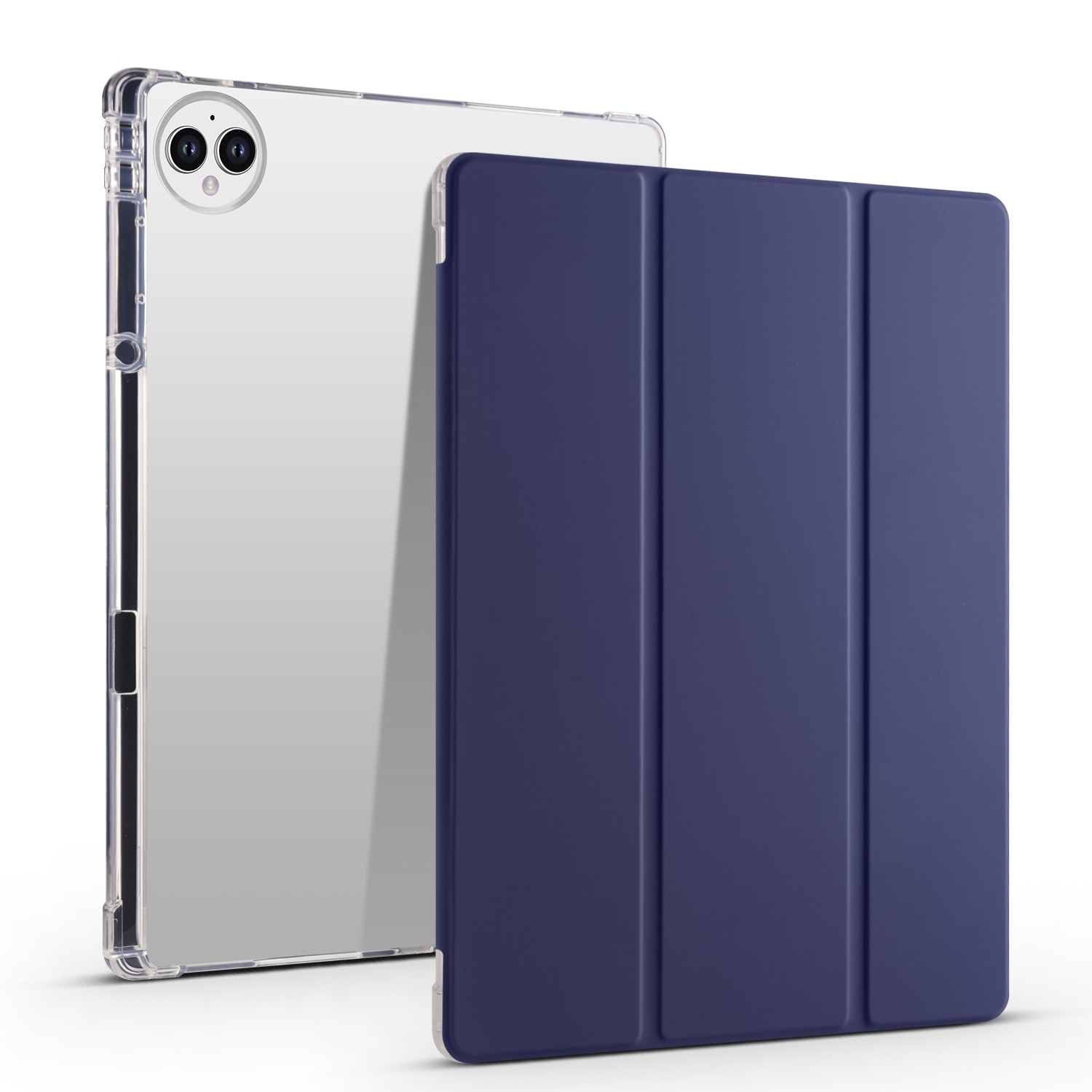 Husa tableta pentru Huawei MatePad Pro 13.2 2023, piele transparenta TPU, pliere tripla, smart, culoare albastru inchis