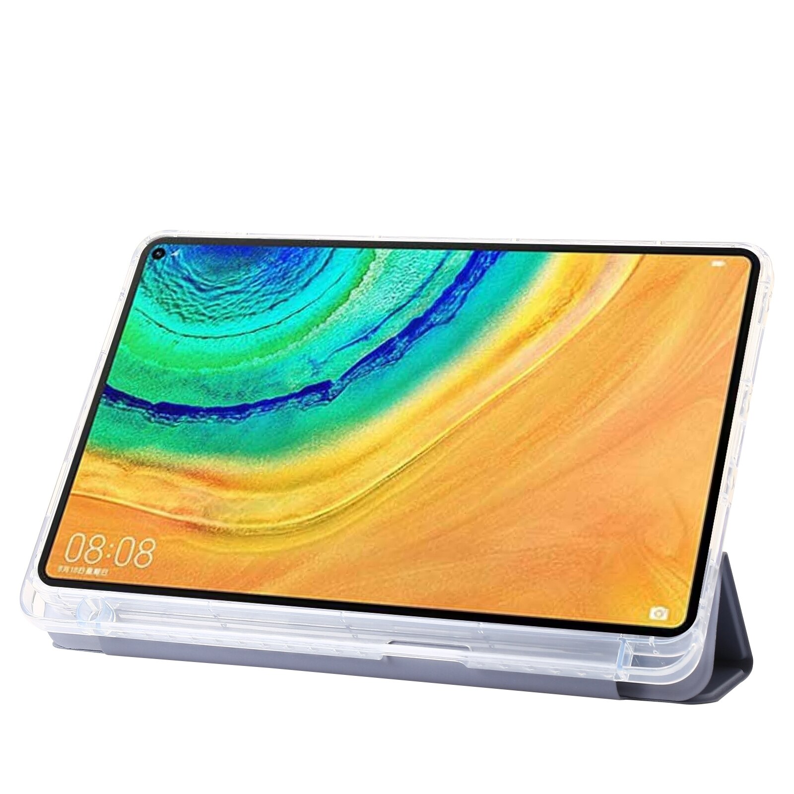 Husa tableta pentru Huawei MatePad Pro 13.2 2023, acril transparent, tip carte cu 3 pliuri, piele lavandaược