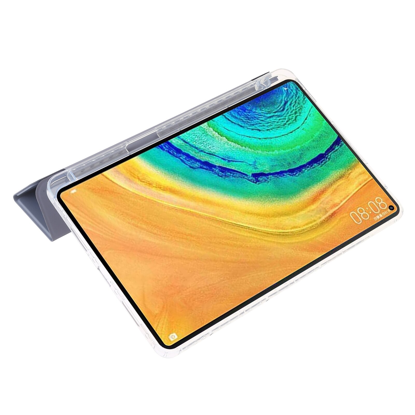 Husa tableta pentru Huawei MatePad Pro 13.2 2023, acril transparent, tip carte cu 3 pliuri, piele lavandaược