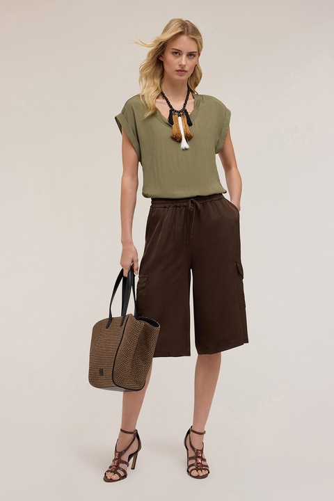 MOTIVI, Bluza crop uni, Kaki