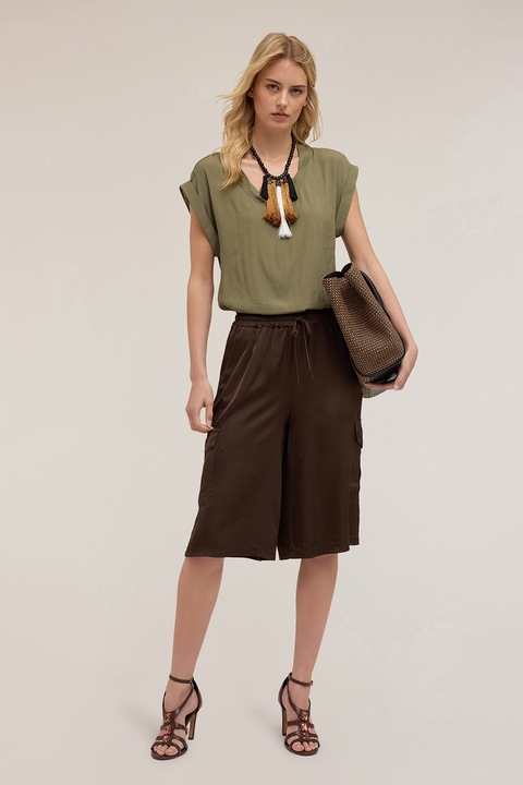 Motivi, Bermude cargo de satin, Maro inchis