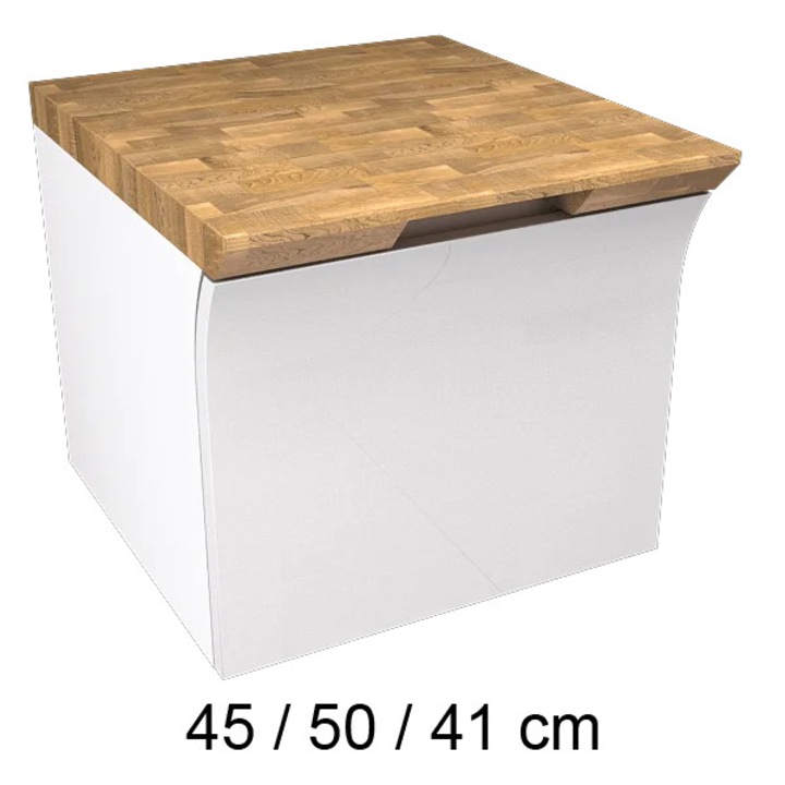 Sifonier baie suspendat, ROVATO F11-45D, 45x50x41 cm, blat din lemn de stejar lacuit, cu sau fara sertar