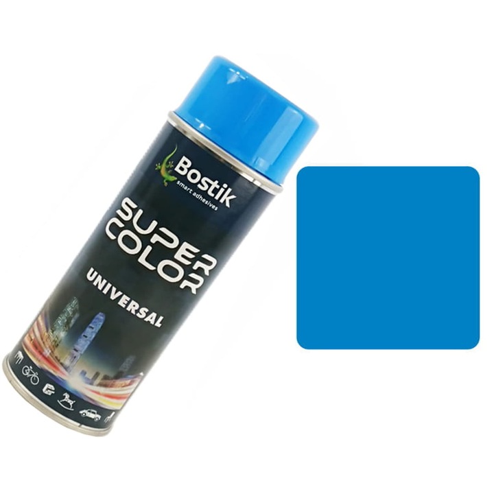 Autós spray festék 400ml, szintetikus alkid, kék, UV-álló, gyorsan száradó