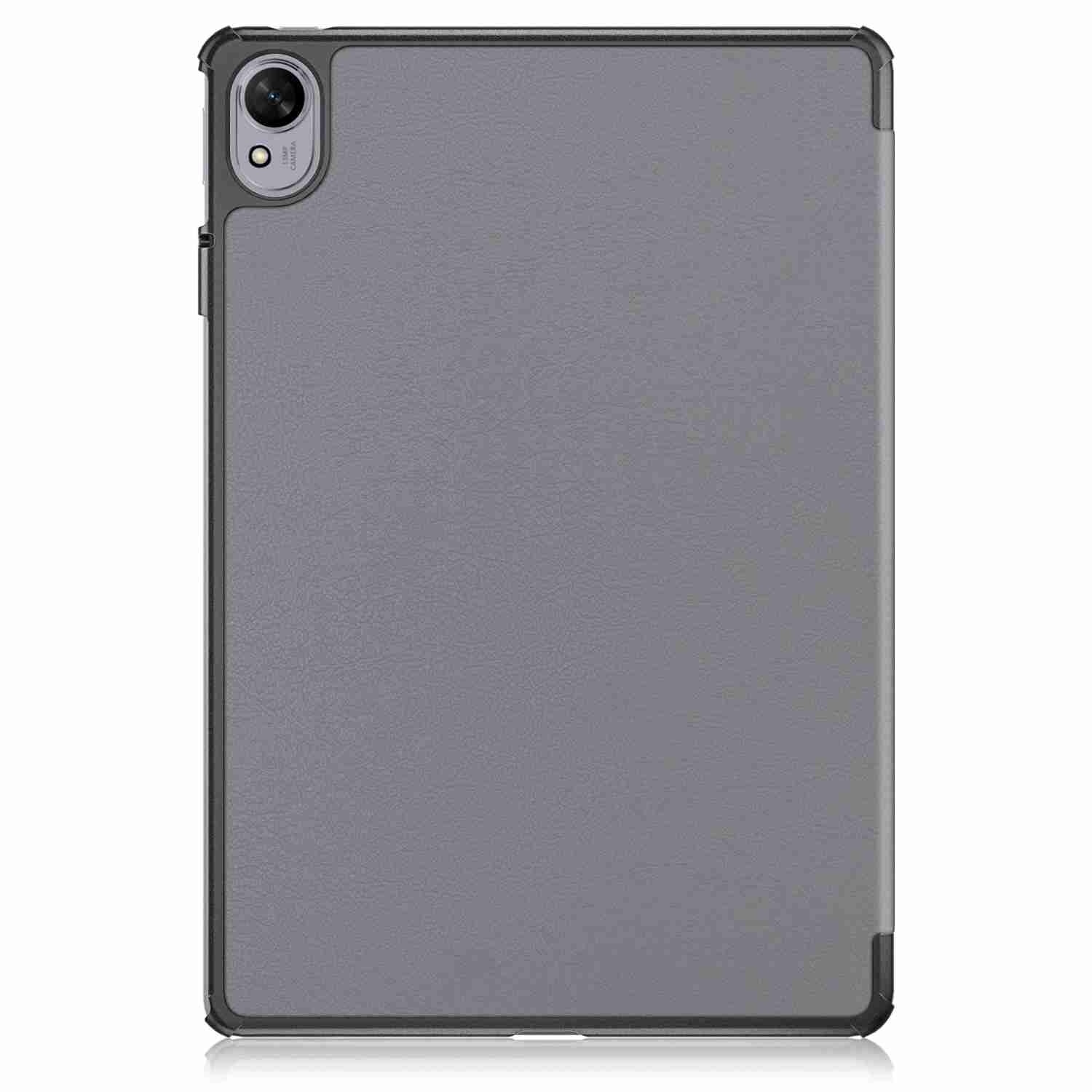 Husa tableta pentru Huawei MatePad 11.5S, piele smart texturata, tip carte cu suport, pliere 3-fold, gri