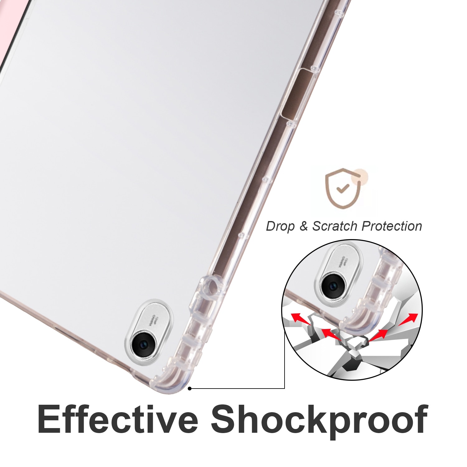 Husa tableta pentru Huawei MatePad 11.5 2023, TPU transparent cu 3 plieri, capac inteligent din piele, Roz albastru