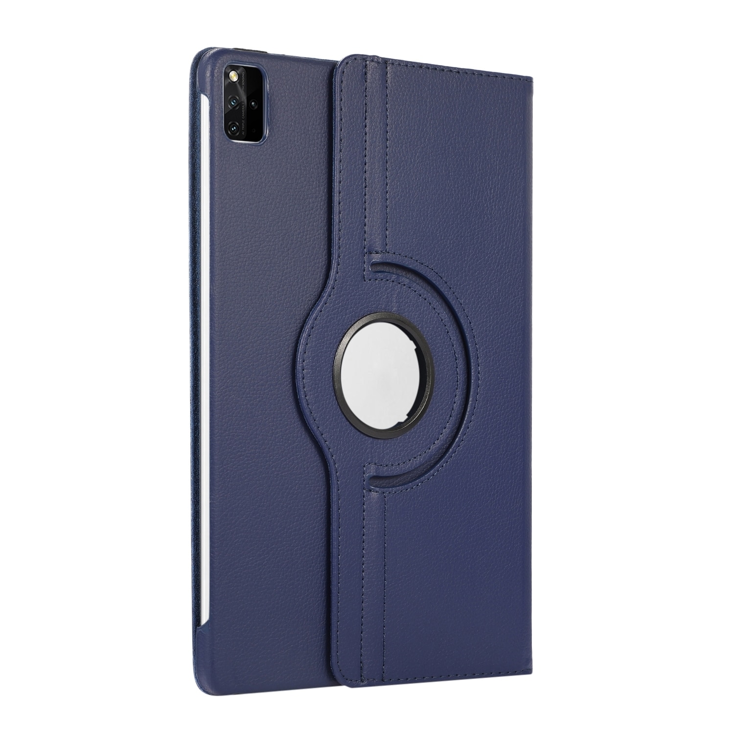 Husa tableta pentru Huawei MatePad SE 11, piele texturata litchi, rotire 360 grade, inchidere magnetica, albastru inchis