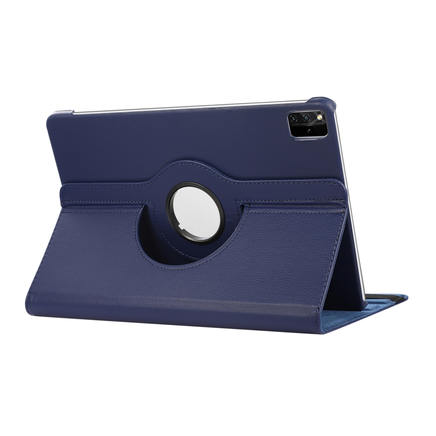 Husa tableta pentru Huawei MatePad SE 11, piele texturata litchi, rotire 360 grade, inchidere magnetica, albastru inchis