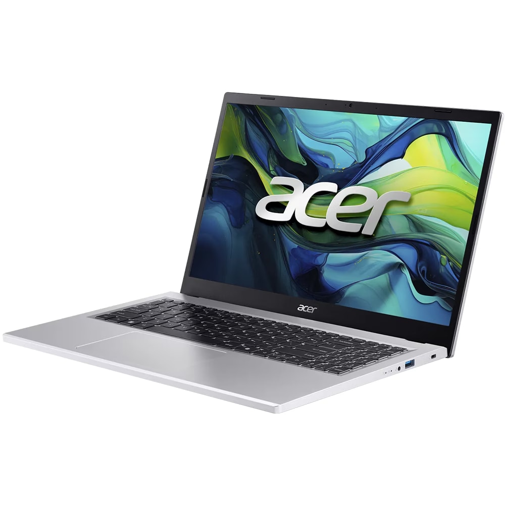 Laptop Acer Aspire Go 15 AG15-71P-58WM cu procesor Intel® Core™ i5-1334U pana la 4.6GHz, 15.6'' Full HD, IPS, 16GB DDR5 RAM, 512GB SSD, Intel® Iris® Xe Graphics, No OS, Pure Silver