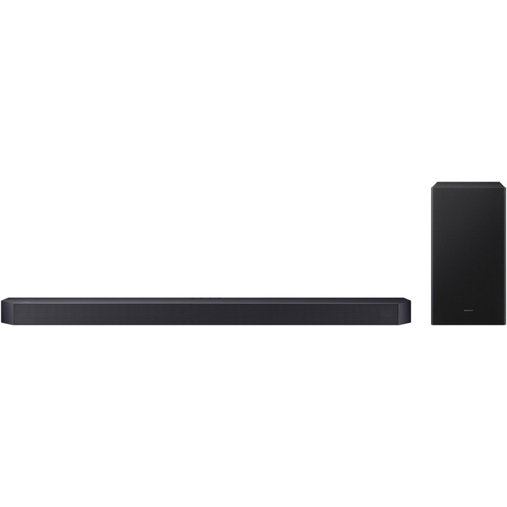 Soundbar Samsung HW-Q600F, 3.1.2, 380W, Bluetooth, Wi-Fi, Subwoofer wireless, Dolby Atmos, HDMI eARC, Negru Titan