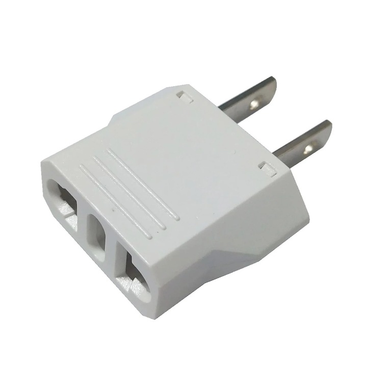 Adaptor prize europene la americane set 2 alb 19.9x2.88cm
