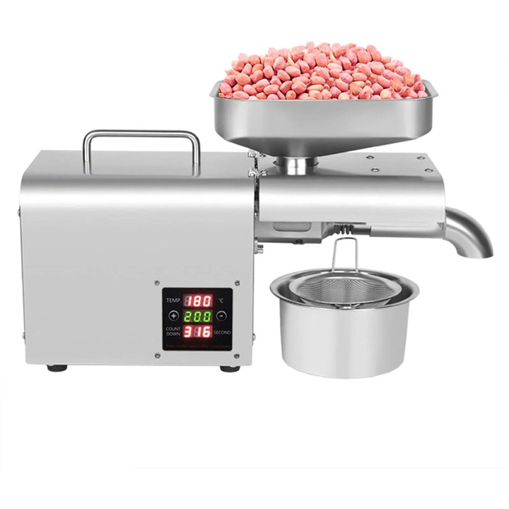 Преса за масло, неръждаема стомана, сребриста, 42x16x31см, за семена, търговска и домашна употреба