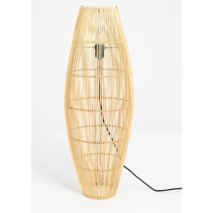 Подова лампа Maxi M, ратан, бежова