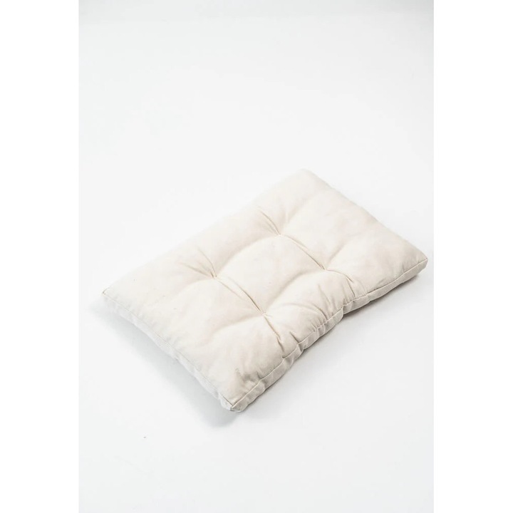 Perna decorativa, bumbac/in, 110x53x10cm, alb