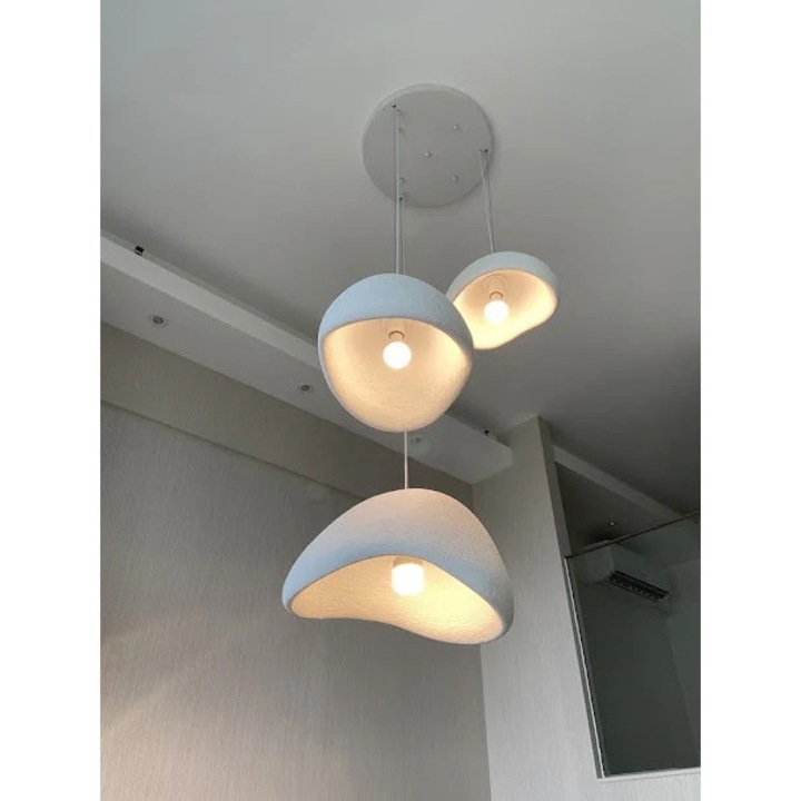 Модерна висяща лампа, полистирол, бяла, 40 см, S