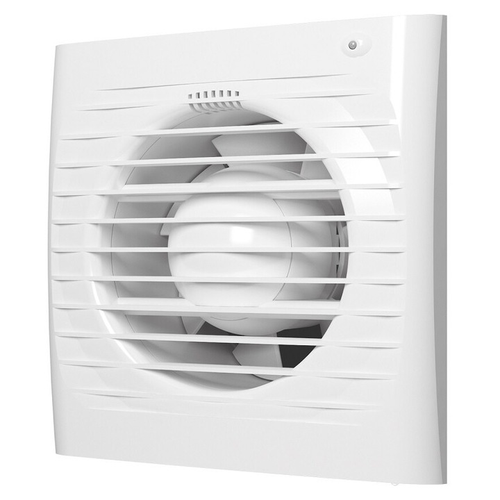 Ventilator de baie 150mm cu timer, alb, set cu plasa anti-insecte