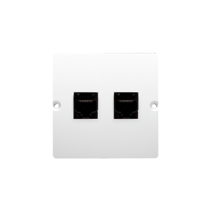 Gniazdo telefonic dublu Simon Basic, alb, 67x67x31mm