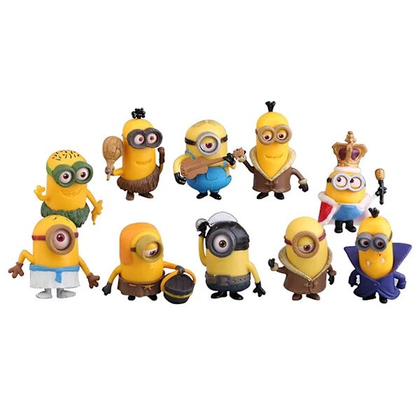 Set 10 Figurine Minions din PVC, 5.5-6.7cm, design dragut, cadou