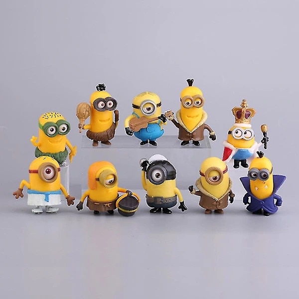 Set 10 Figurine Minions din PVC, 5.5-6.7cm, design dragut, cadou