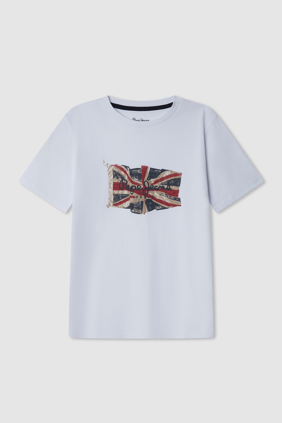Pepe Jeans London, Tricou regular fit cu imprimeu grafic, Rosu, Alb, Albastru inchis, 176 CM