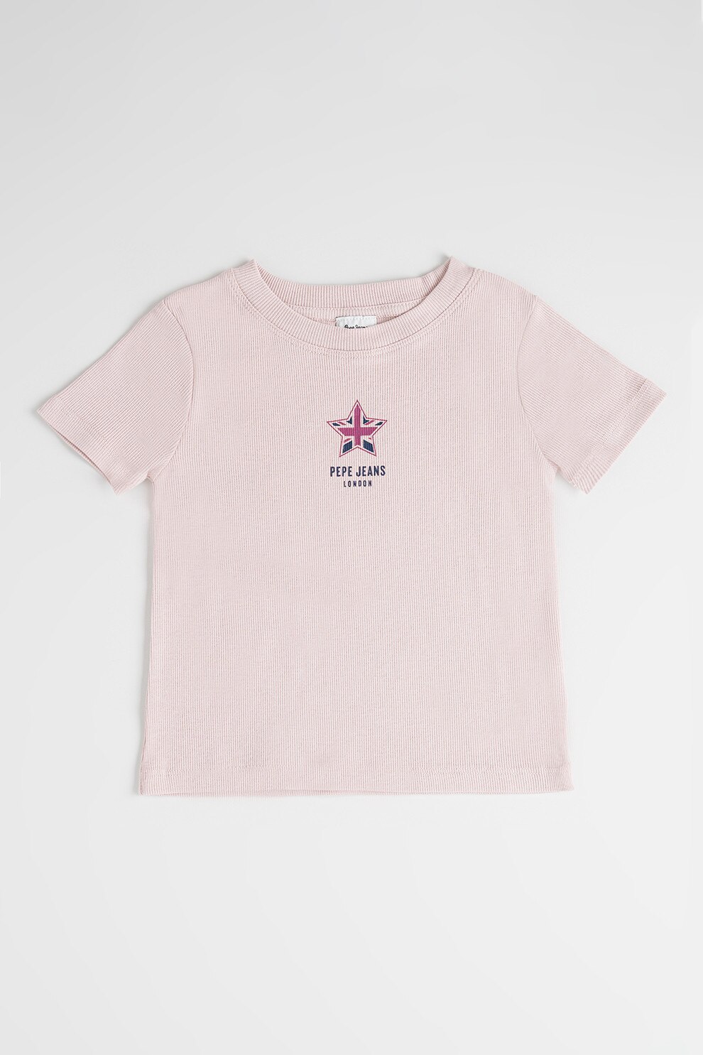 Pepe Jeans London, Tricou din bumbac cu imprimeu, Roz prafuit, 164 CM
