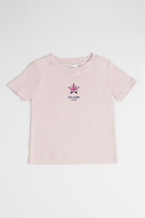 Pepe Jeans London, Pamutpóló mintával, Púderrózsaszín