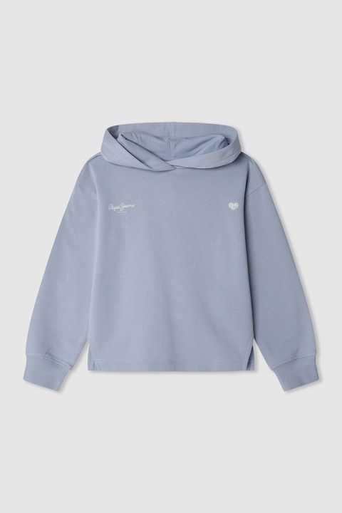 Pepe Jeans London, Hanorac regular fit cu logo, Albastru deschis