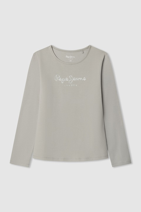 Pepe Jeans London, Bluza cu imprimeu logo Hana, Gri deschis