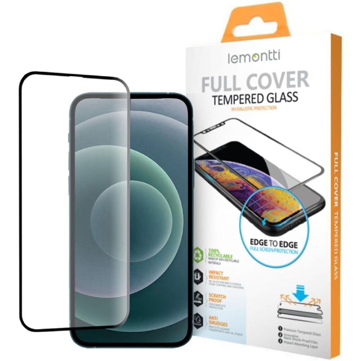 Lemontti Folie Sticla Full Fit Oppo A16 / A54S Black (1 fata, 2.5D, 9H, 0.33mm)