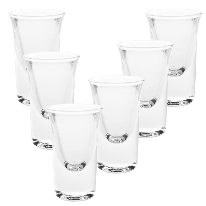 6 darabos feles pohár készlet (35 ml) - klasszikus poharak vodkához, tequilához, likőrhöz