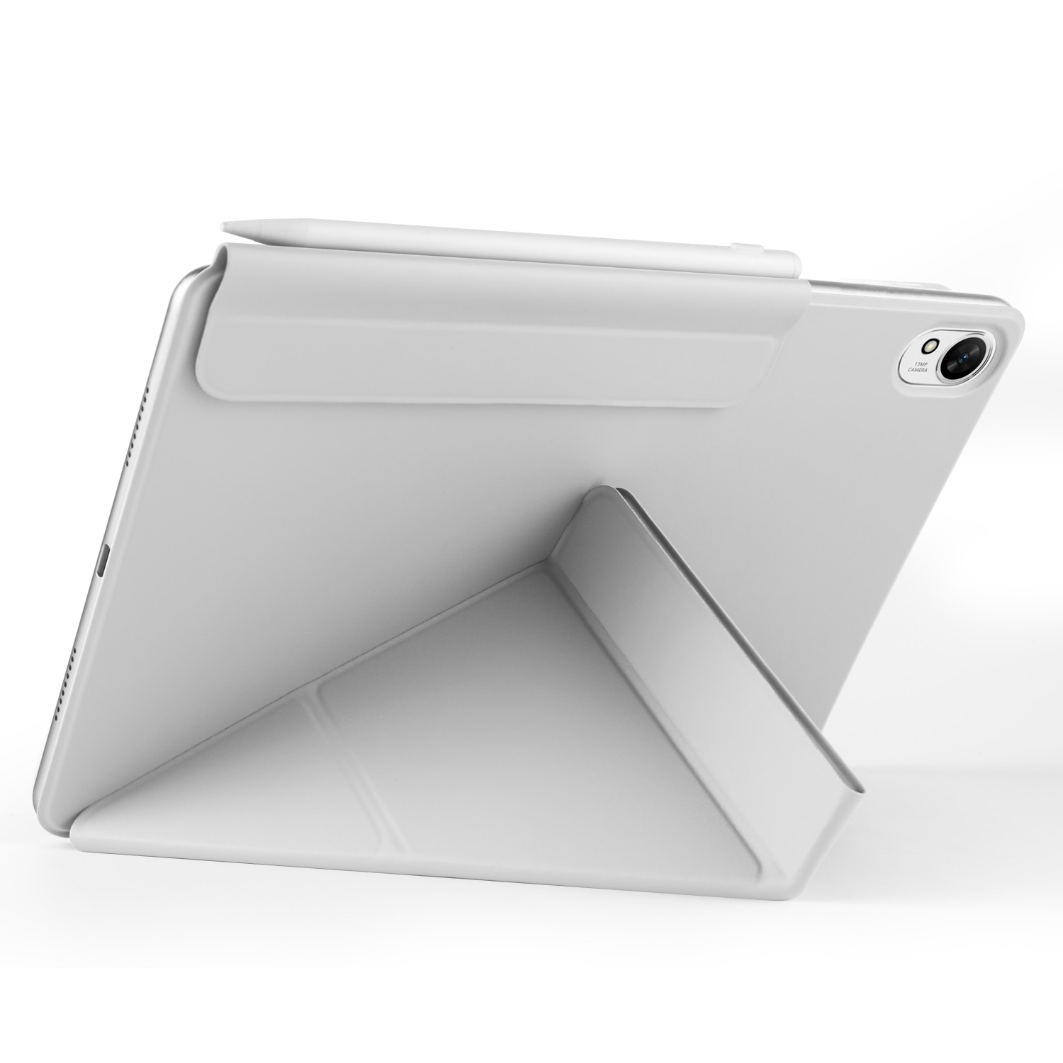 Husa tableta pentru Huawei MatePad Air 12 2024, piele, design cu fixare, deformabil, cu magnet, gri