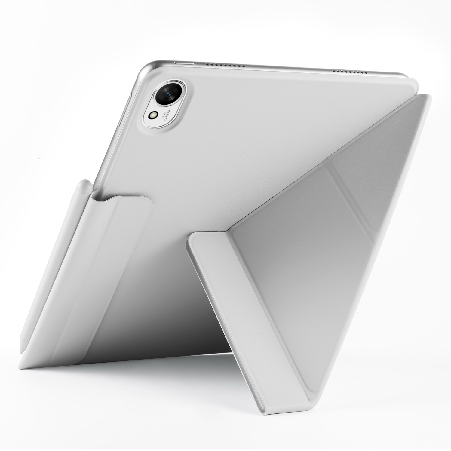 Husa tableta pentru Huawei MatePad Air 12 2024, piele, design cu fixare, deformabil, cu magnet, gri