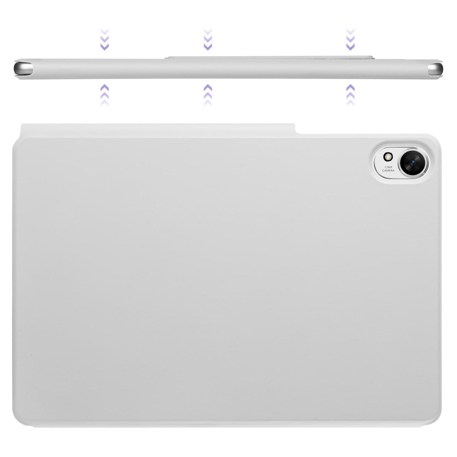Husa tableta pentru Huawei MatePad Air 12 2024, piele, design cu fixare, deformabil, cu magnet, gri