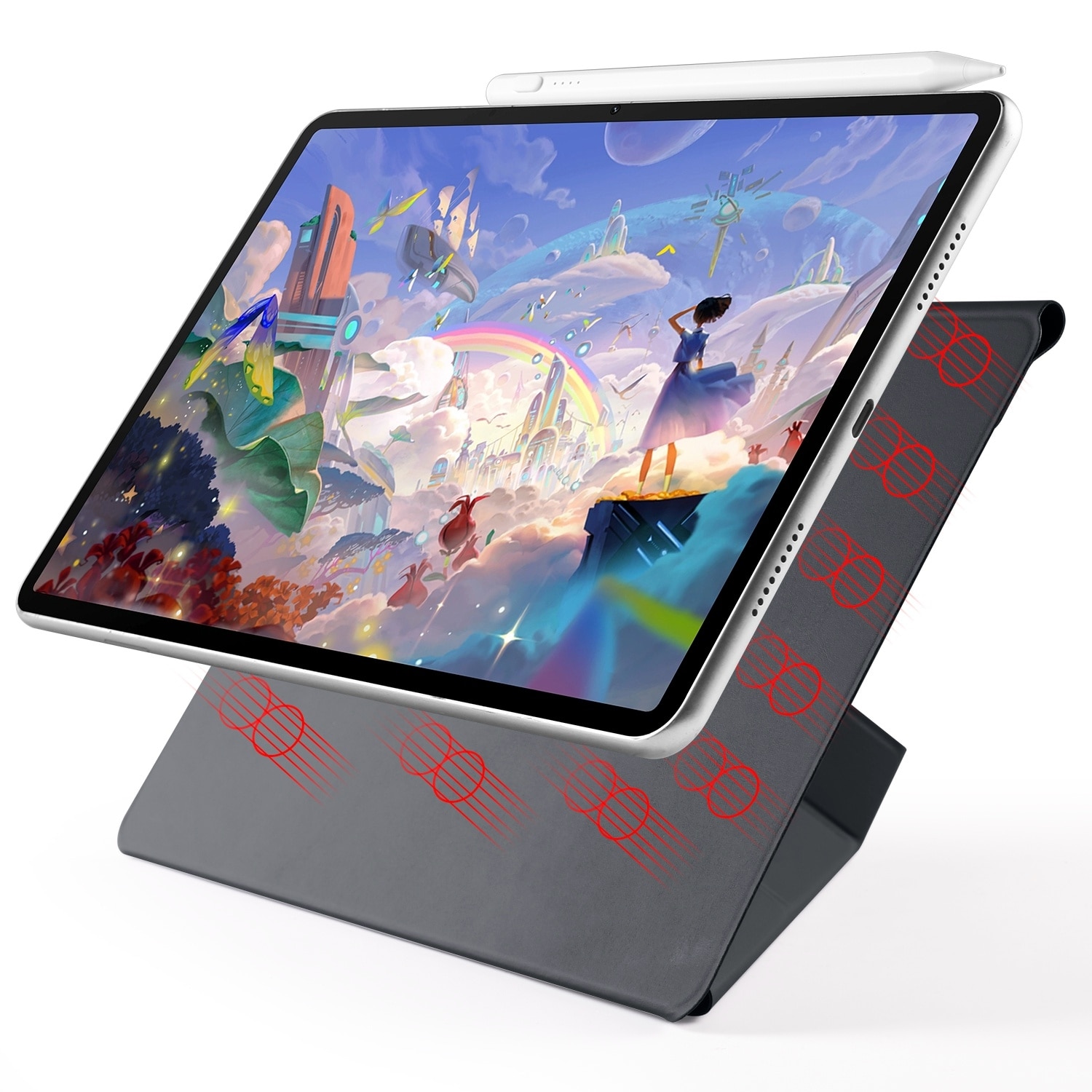 Husa tableta pentru Huawei MatePad 11.5 / 11.5S, piele, design cu catarama fixa, deformabil, inchidere magnetica, negru
