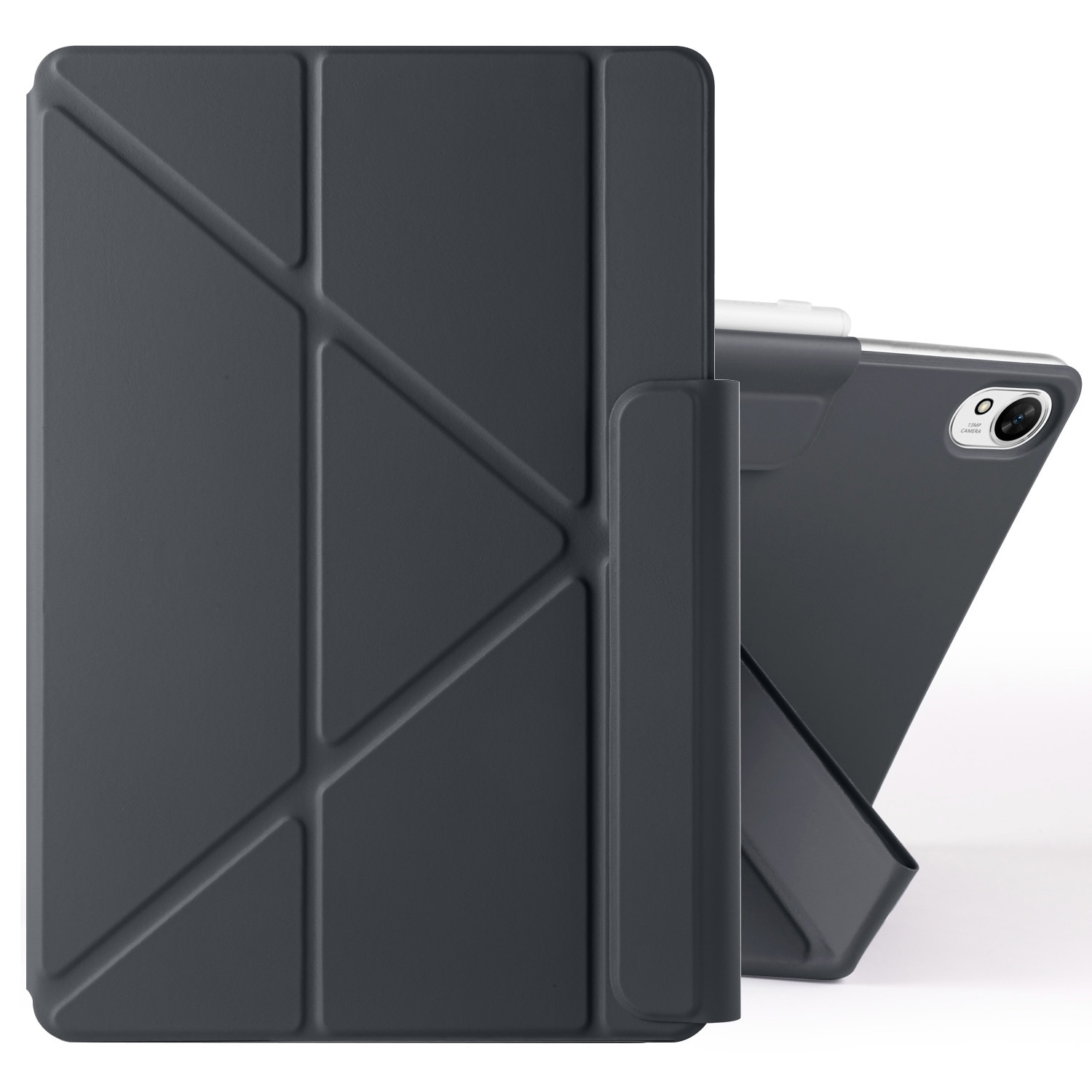 Husa tableta pentru Huawei MatePad 11.5 / 11.5S, piele, design cu catarama fixa, deformabil, inchidere magnetica, negru