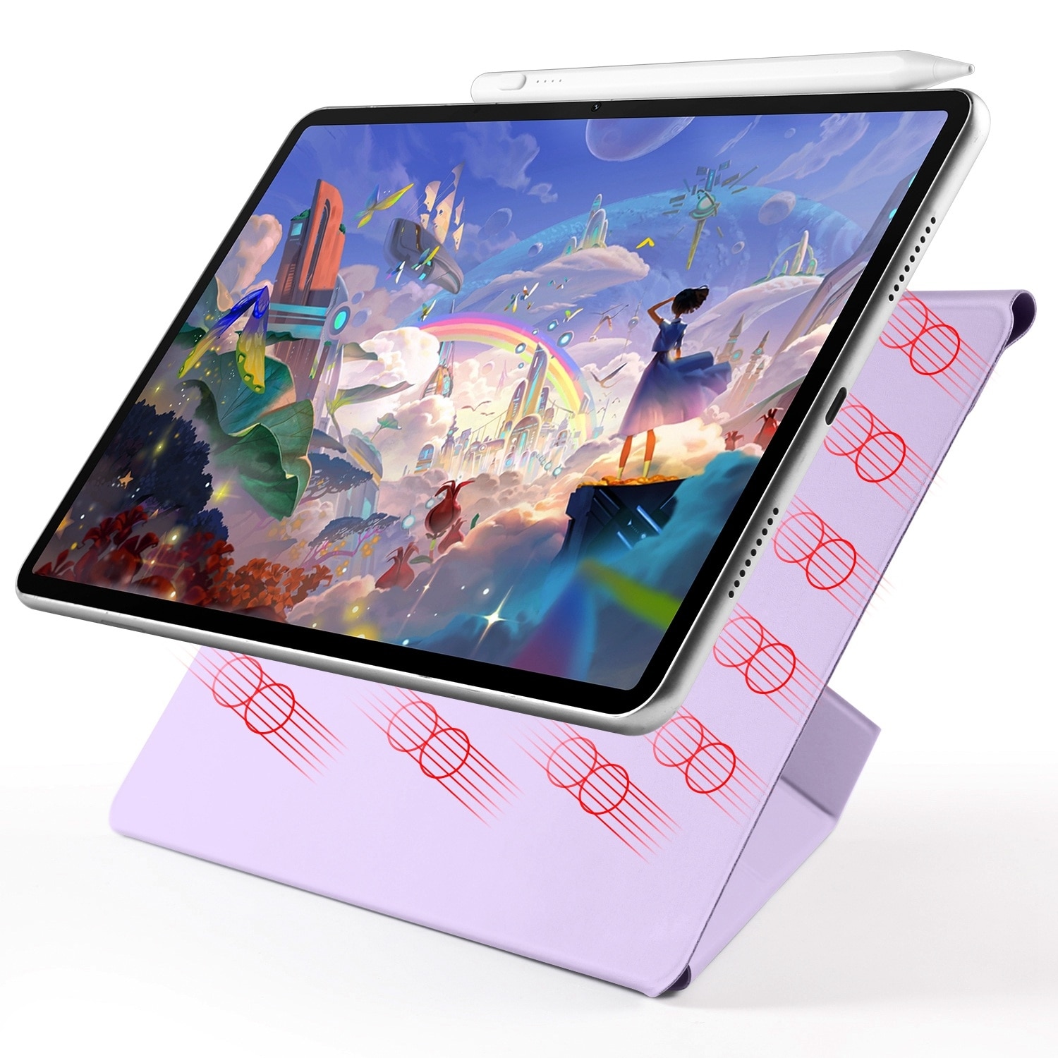 Husa tableta pentru Huawei MatePad 11.5 / 11.5S, piele cu catarama fixa, design magnetic de deformare, culoare mov