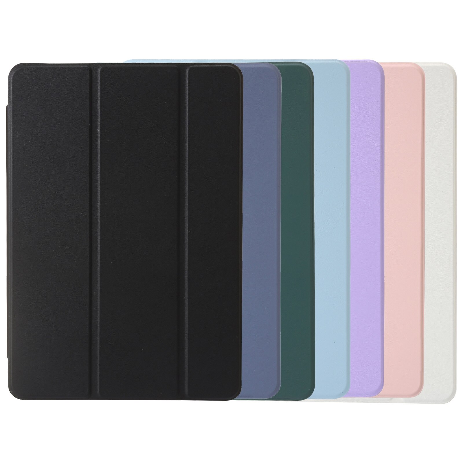 Husa tableta pentru Huawei MatePad SE 11 2024, acril transparent, tip carte cu 3 plieri, piele, inchidere magnetica, verde inchis