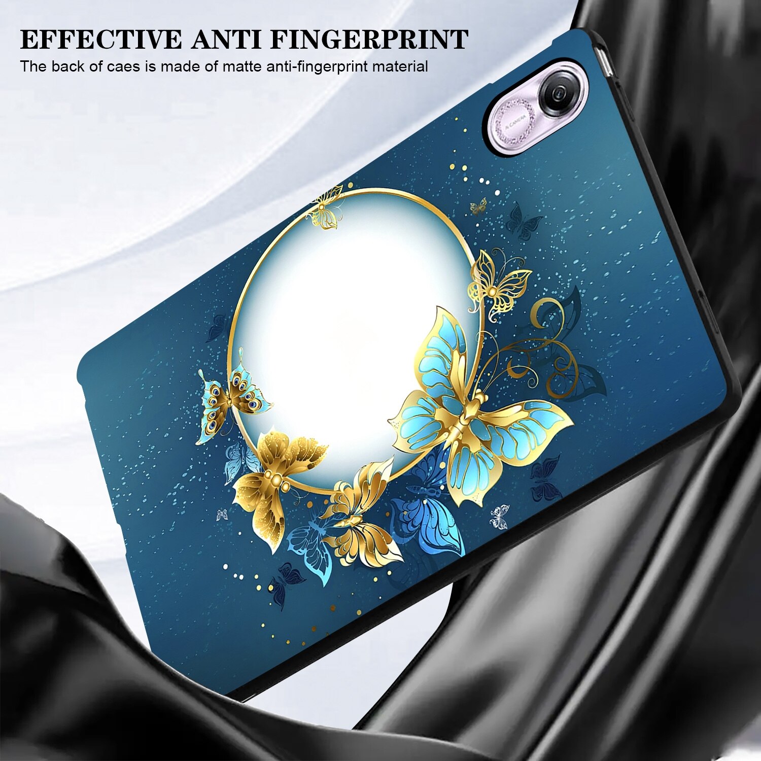 Husa tableta pentru Huawei MatePad SE 11 2024, material TPU, design cu model pictat, tip carte, protectie anti-zgarieturi, acces complet la porturi, Butterfly Circle
