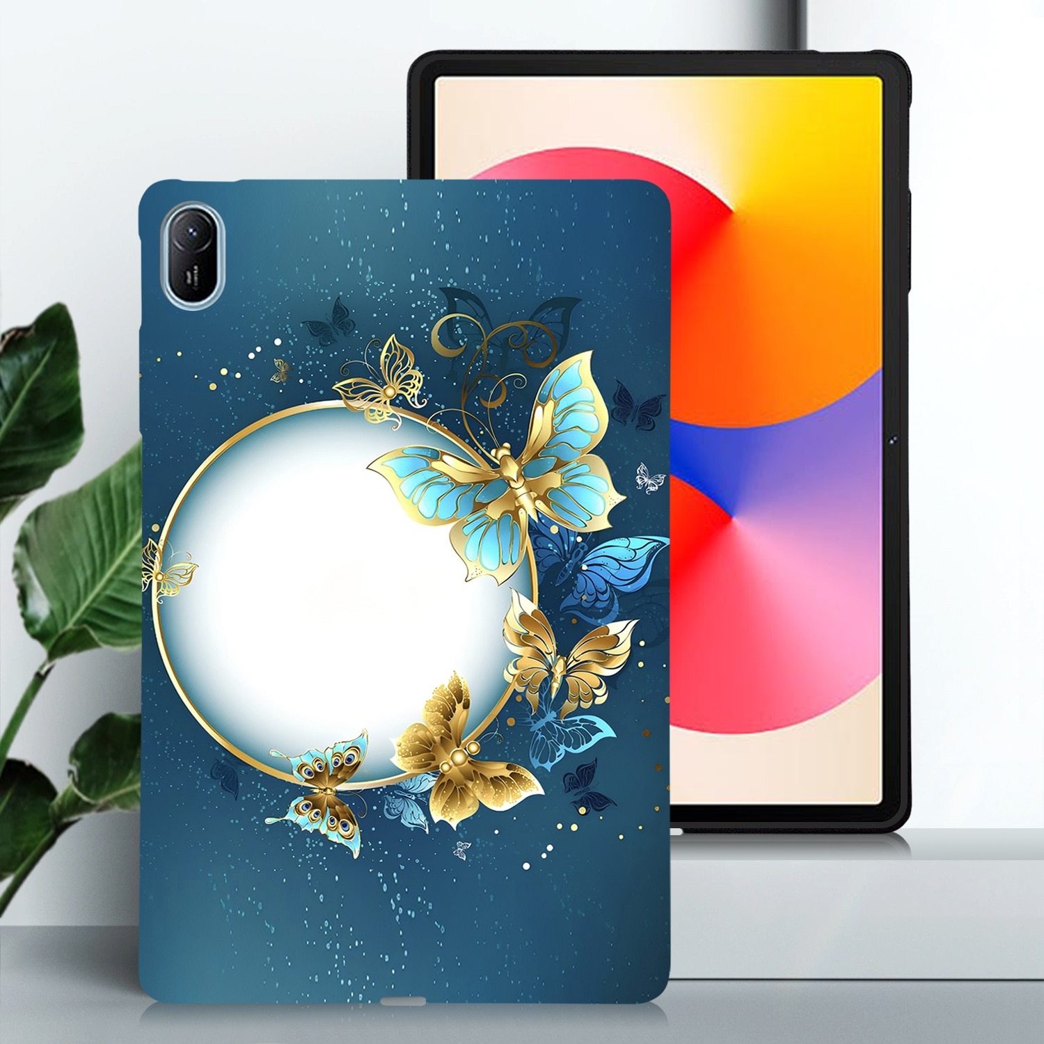 Husa tableta pentru Huawei MatePad SE 11 2024, material TPU, design cu model pictat, tip carte, protectie anti-zgarieturi, acces complet la porturi, Butterfly Circle