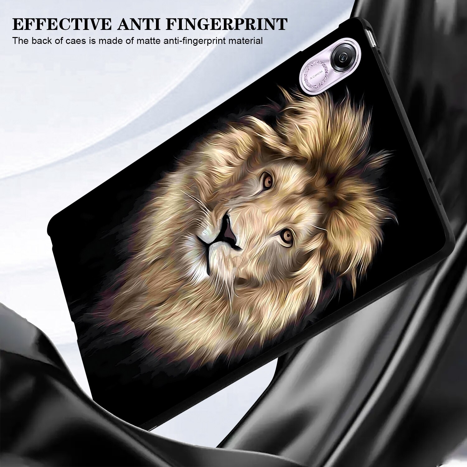Husa tableta pentru Honor Pad X8a, model cu desen colorat de leu, TPU inteligent, protectie completa, desen colorat de leu
