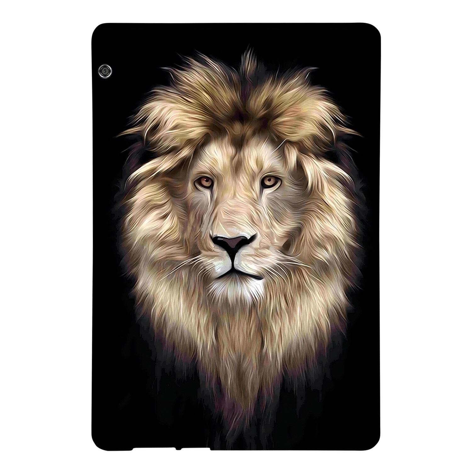 Husa tableta pentru Huawei MediaPad T5, design pictat colorat, TPU, tip carte, protectie anti-zgarieturi, acces complet la porturi, model Leu, multicolor