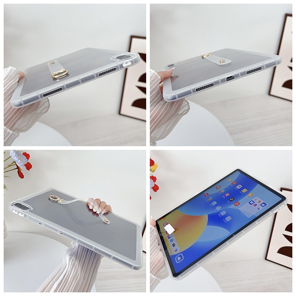 Husa tableta pentru Huawei MatePad 11.5, silicon hibrid PC + TPU, suport pentru incheietura, spate transparent