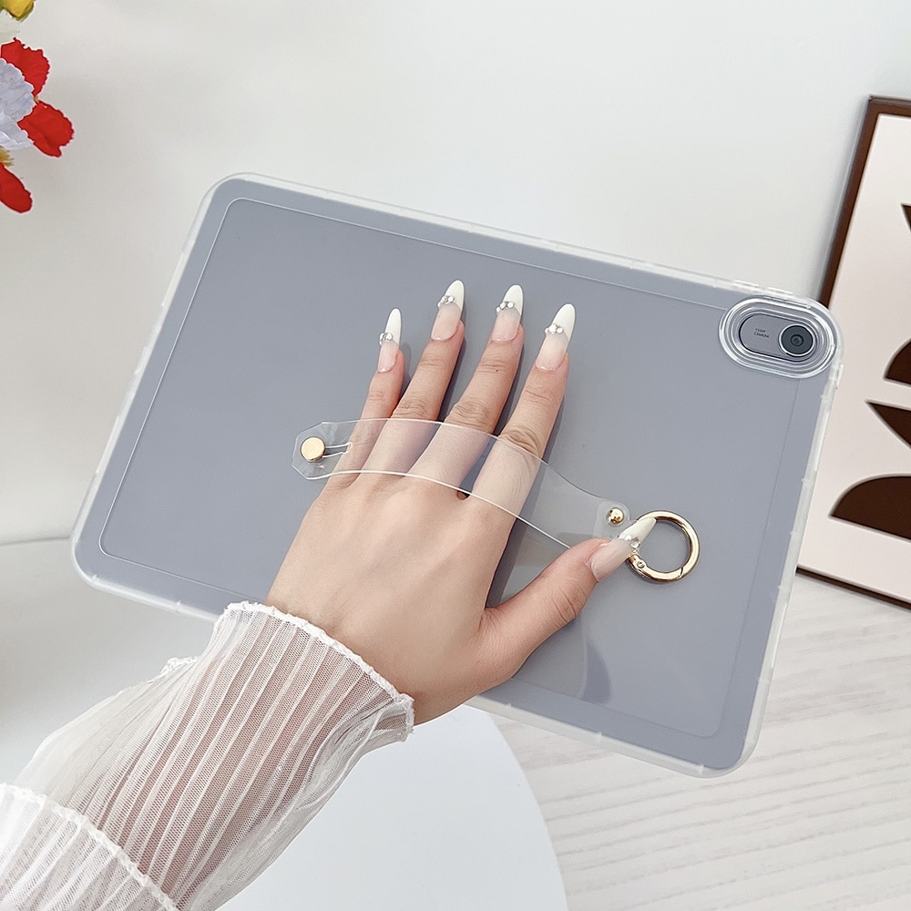 Husa tableta pentru Huawei MatePad 11.5, silicon hibrid PC + TPU, suport pentru incheietura, spate transparent