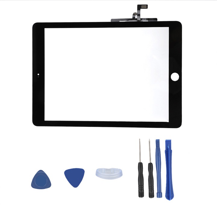 Ecran tactil Zeaicos A1822/A1823 pentru iOS Pad 2017, sensibilitate ridicata, cu suport camera, set de demontare inclus