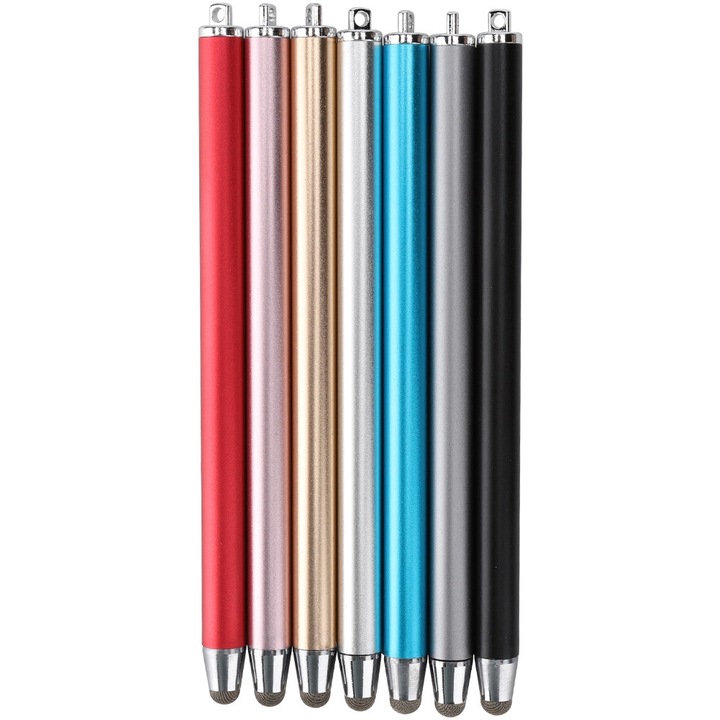 Set 7 stilouri pentru tableta, Zeaicos, multicolor, 6mm, din aliaj de aluminiu
