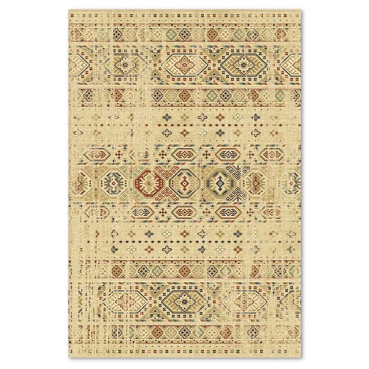 Covor sintetic Carpeta, colectia Atlas 1271-1-41344, Bej, design Diverse, dimensiuni 80 x 150