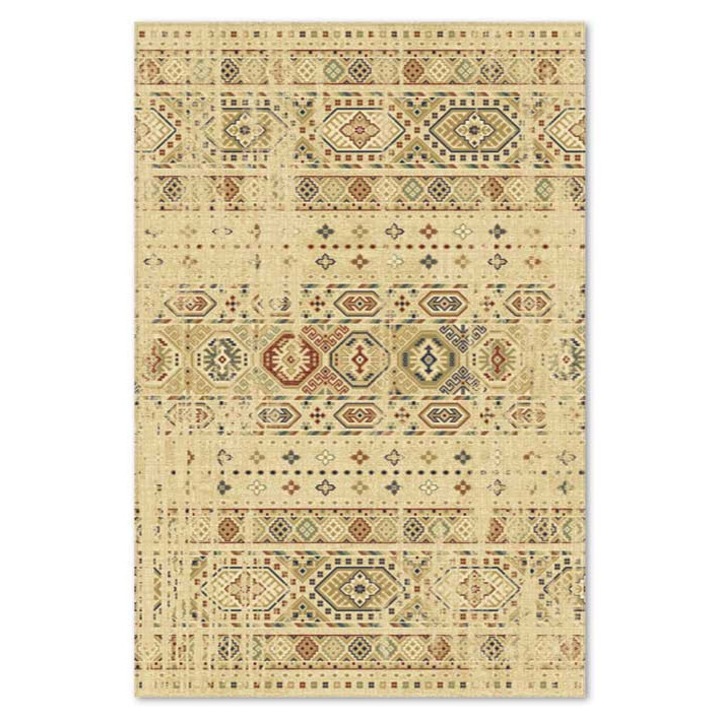 Covor Carpeta sintetic Colectia Atlas 1271-1-41344, Design Vintage, Bej, dimensiuni 200 x 300 cm