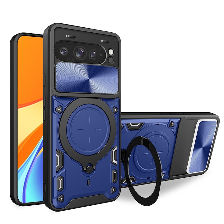 Husa Cu Grad Ridicat de Protectie pentru Google Pixel 9 Pro XL, Timacontech, E24, Hard Plastic, Blue